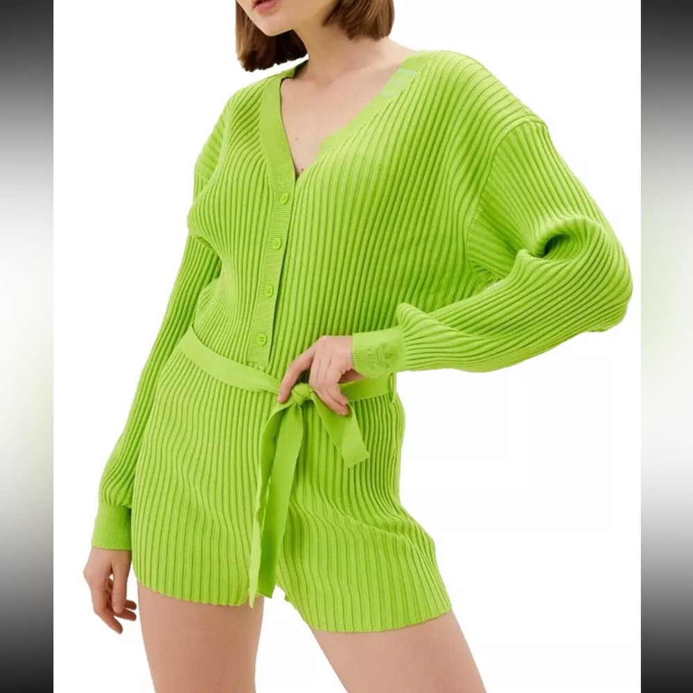 adidas Beyonce IVY Knit Romper Triple Green Neon Sexy Playsuit Women Size XS